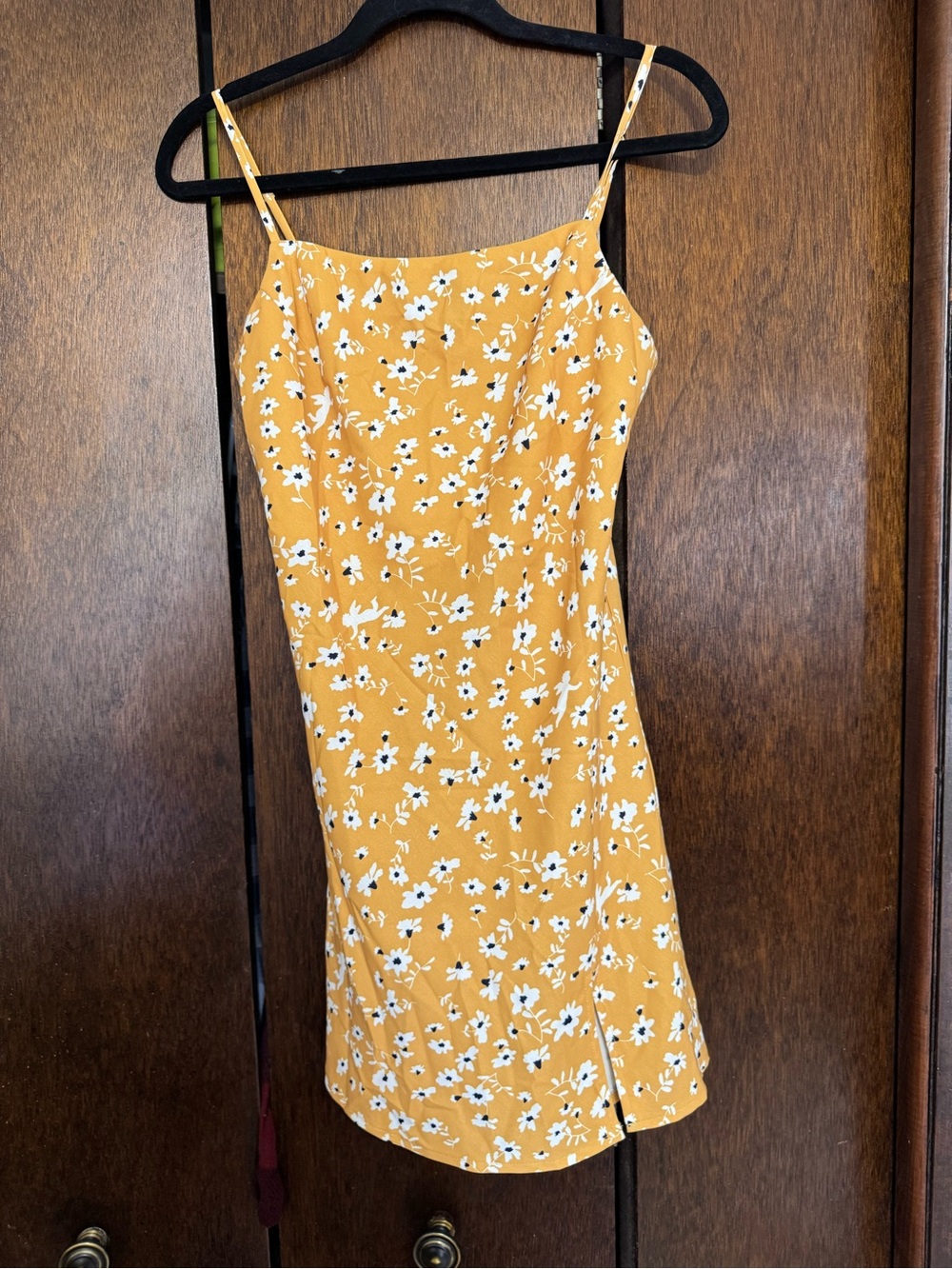 Princess Polly Mustard Yellow Floral Mini Slip Dress